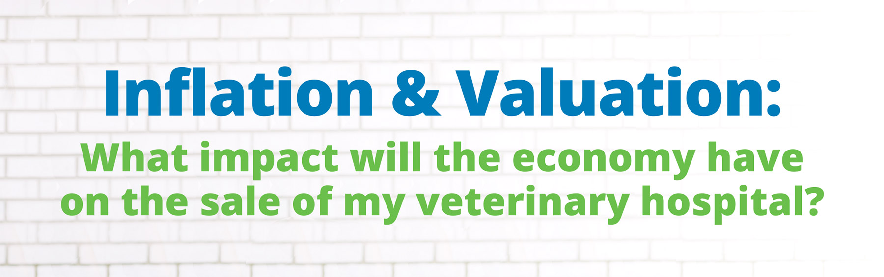 Inflation & Valuation: What Impact Will the Economy Have on the Sale of My Veterinary Hospital?